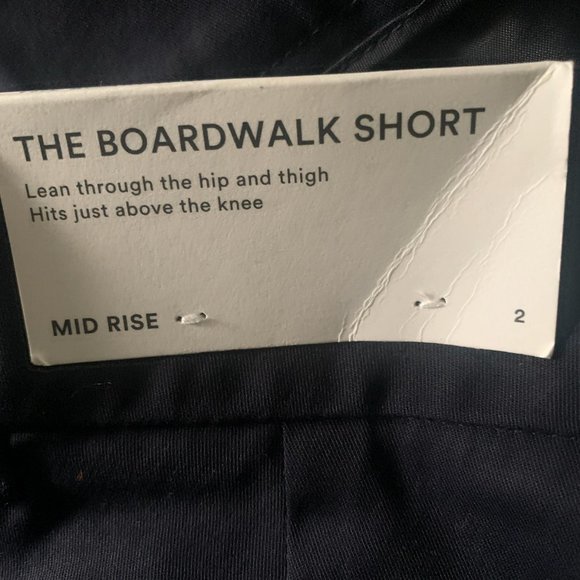 NWT ANN TAYLOR THE BOARDWALK SHORT MID RISE STRETCH BERMUDA SHORTS NAVY BLUE 2 - Picture 11 of 11